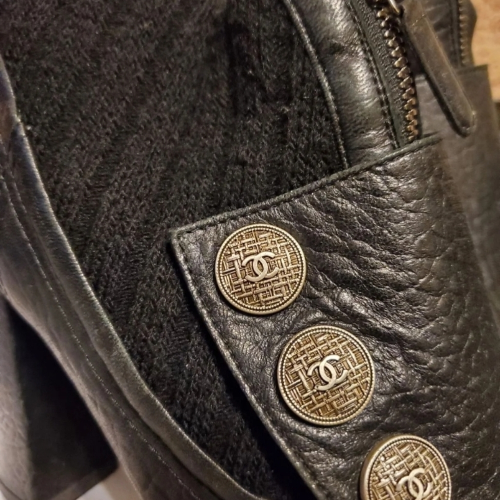 Chanel Black Leather Ankle Booties